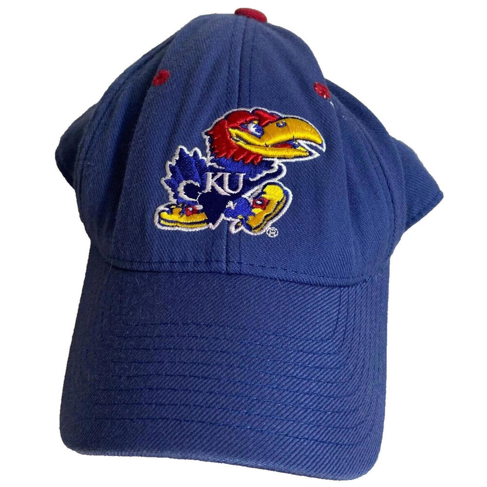 Kansas‎ Jayhawks USA Fitted Embroidered Zephyr Brand Cap Blue 7 1/8